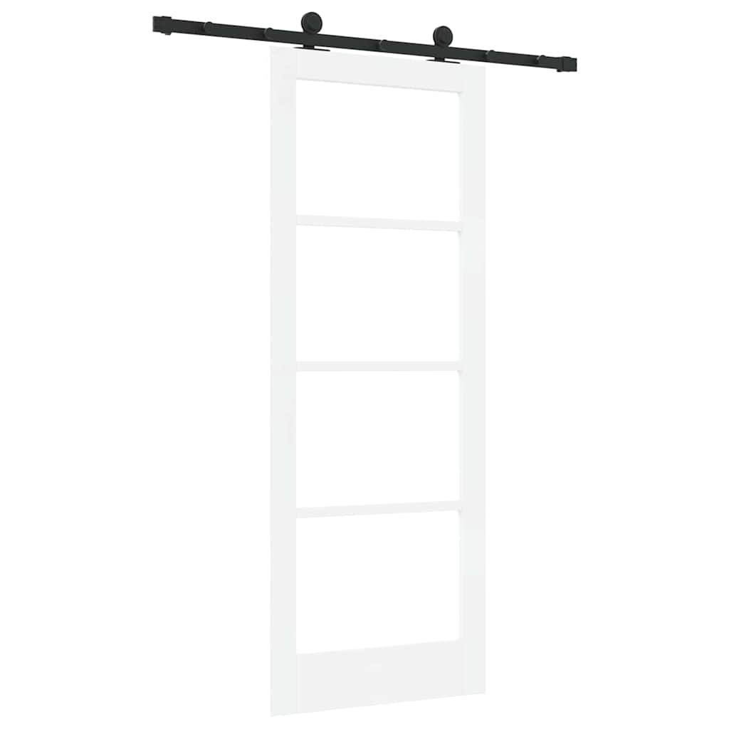 Schiebetür Manuell Weiß 78 x 202 cm Holz und Metall