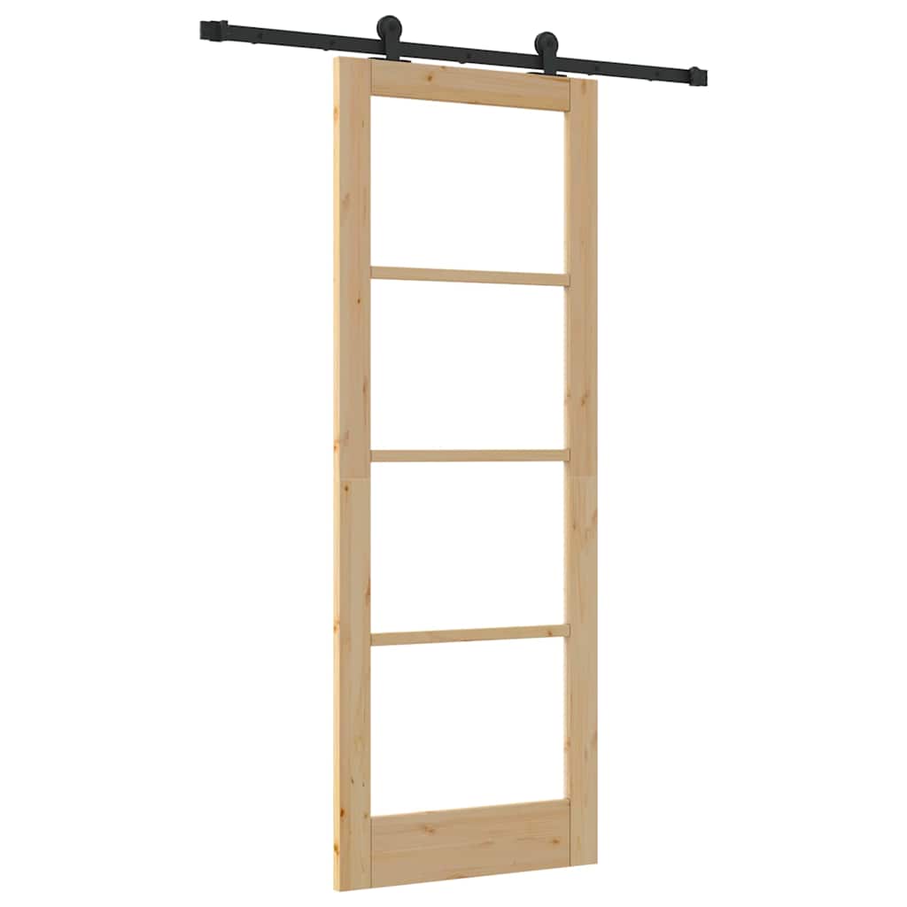 Schiebetür Manuell Braun 78 x 211 cm Holz und Metall