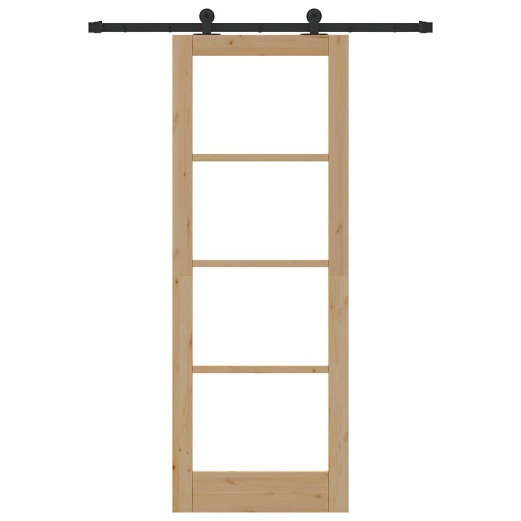 Schiebetür Manuell Braun 78 x 211 cm Holz und Metall