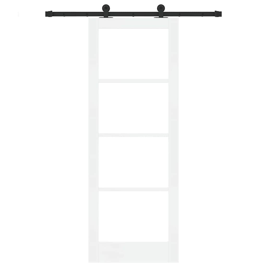 Schiebetür Manuell Weiß 78 x 211 cm Holz und Metall