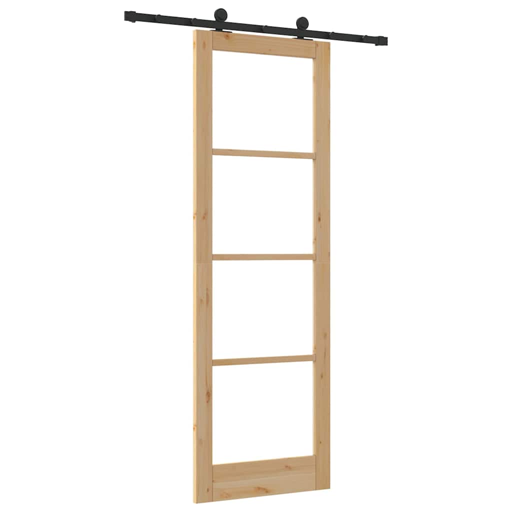 Schiebetür Manuell Braun 78 x 232 cm Holz und Metall