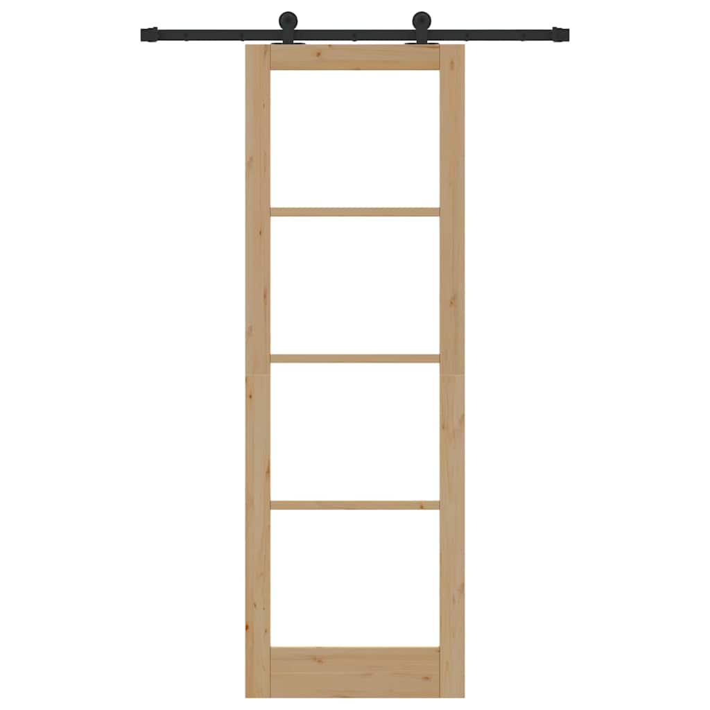 Schiebetür Manuell Braun 78 x 232 cm Holz und Metall