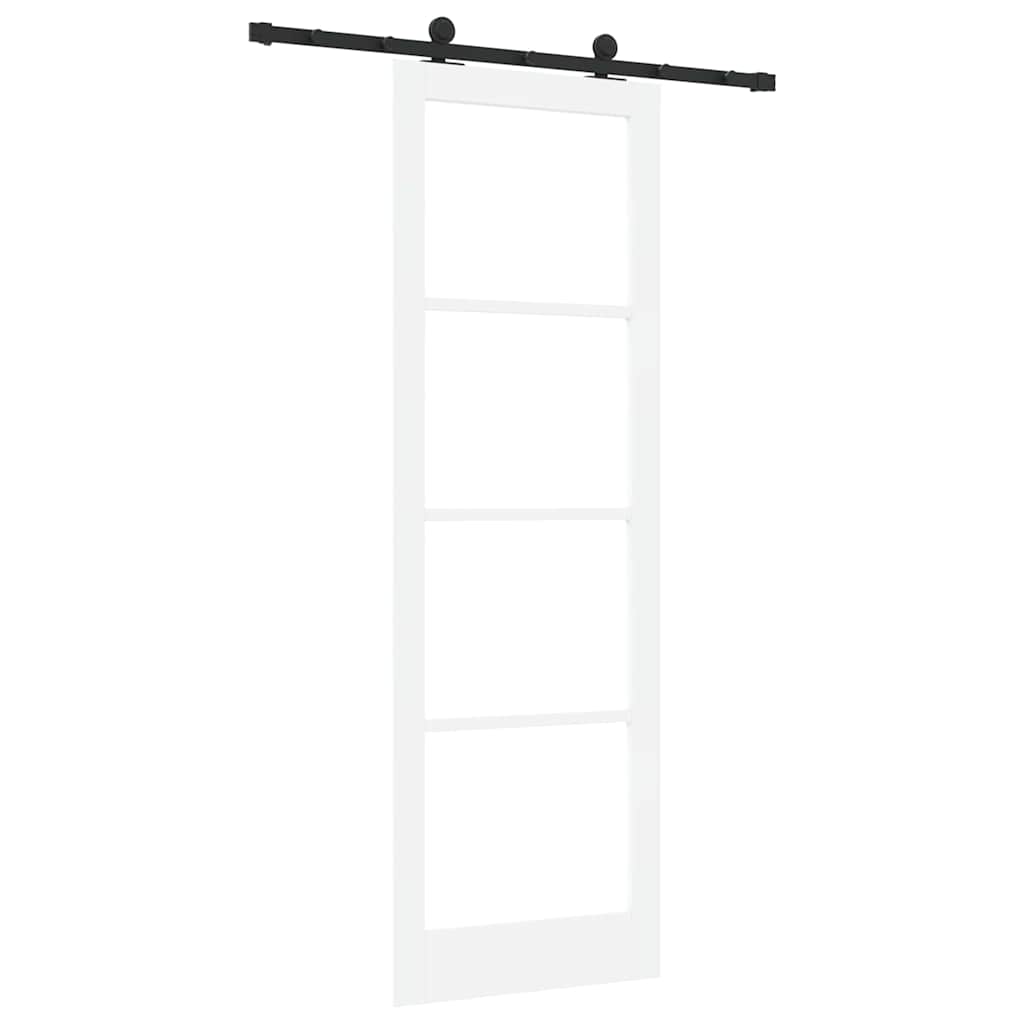 Schiebetür Manuell Weiß 78 x 232 cm Holz und Metall