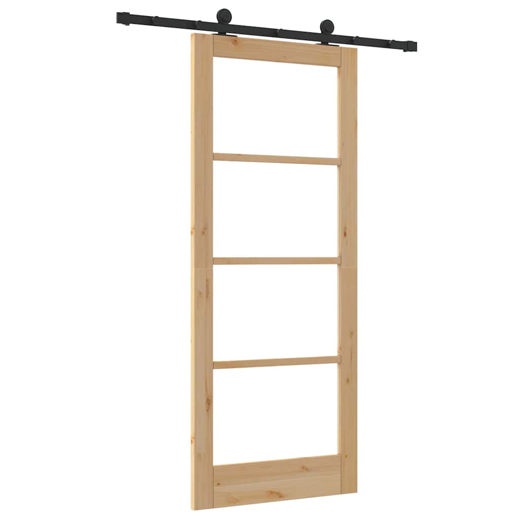 Schiebetür Manuell Braun 83 x 202 cm Holz und Metall