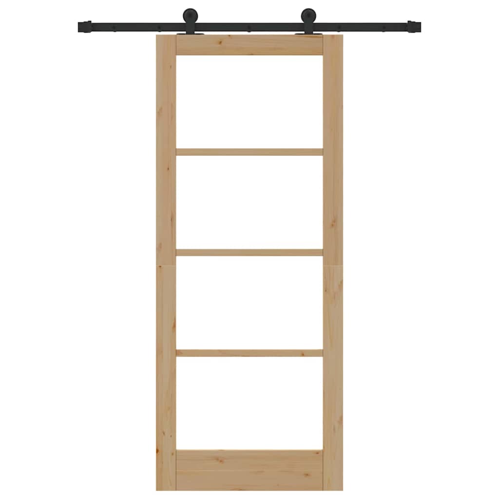 Schiebetür Manuell Braun 83 x 202 cm Holz und Metall