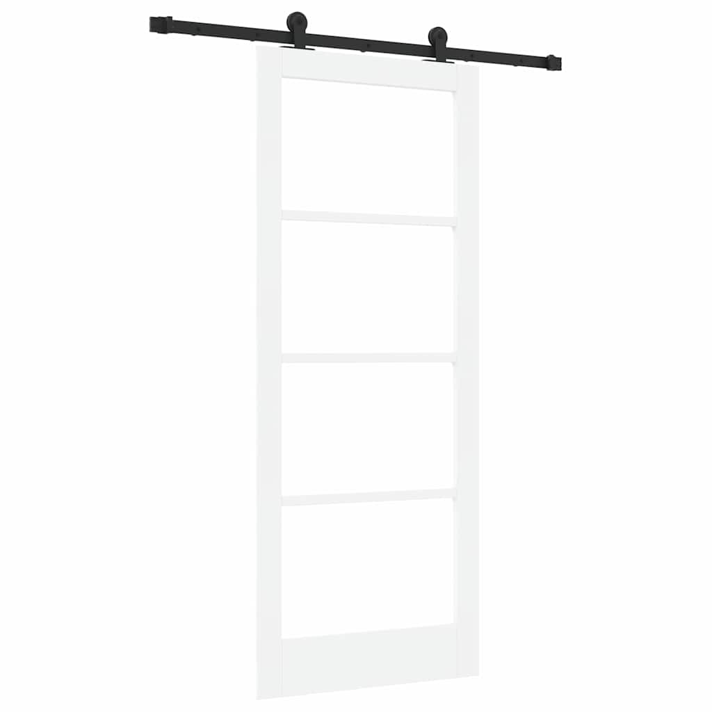 Schiebetür Manuell Weiß 83 x 202 cm Holz und Metall