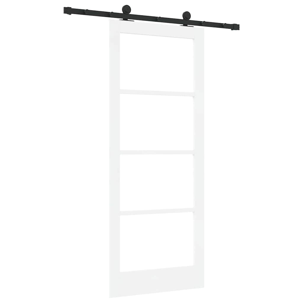 Schiebetür Manuell Weiß 83 x 202 cm Holz und Metall