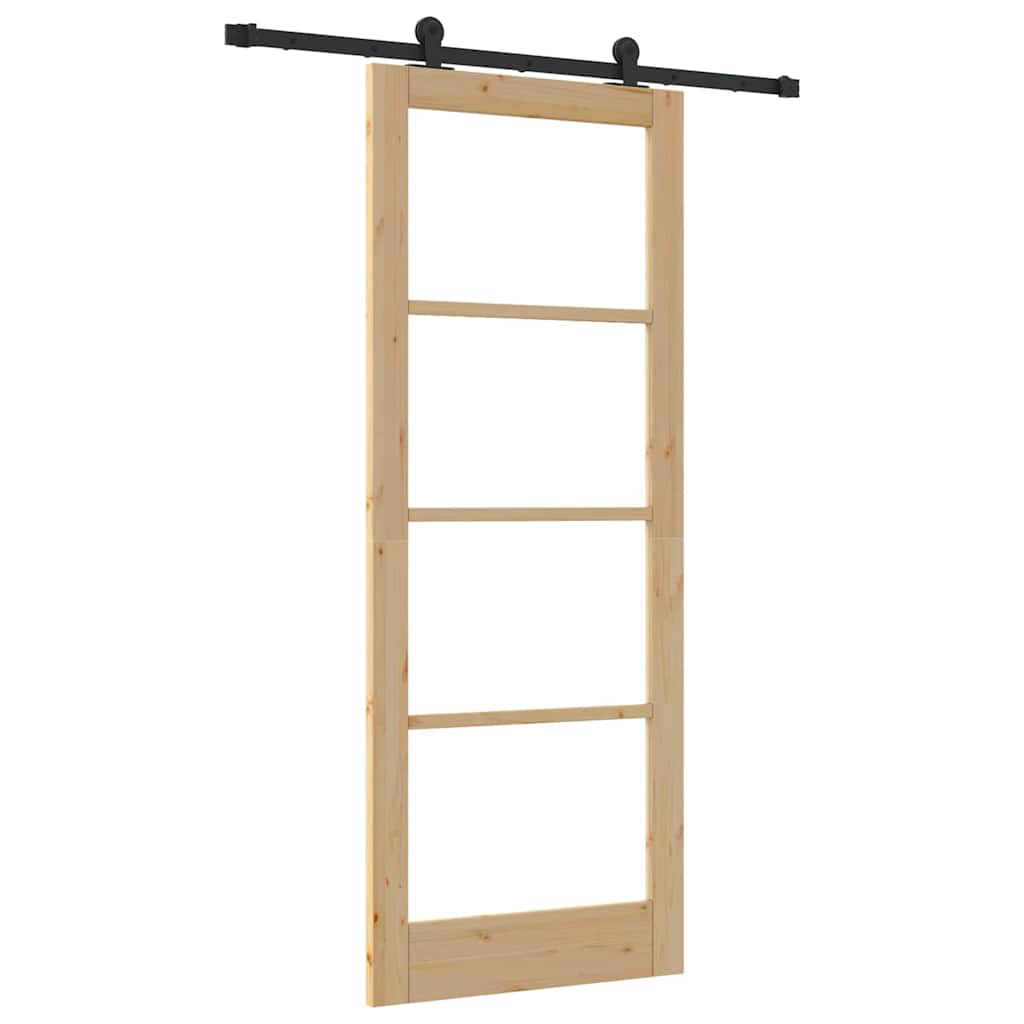 Schiebetür Manuell Braun 83 x 211 cm Holz und Metall