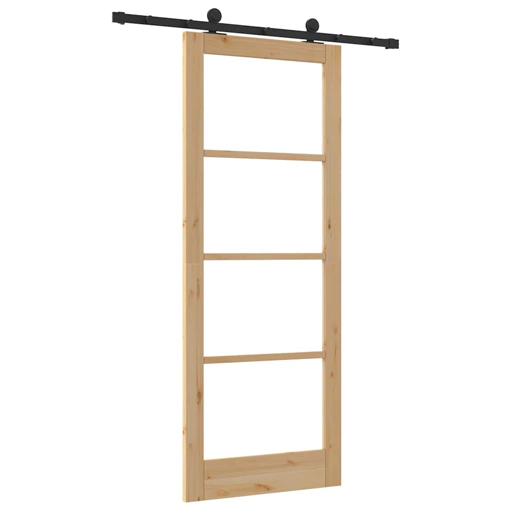 Schiebetür Manuell Braun 83 x 211 cm Holz und Metall