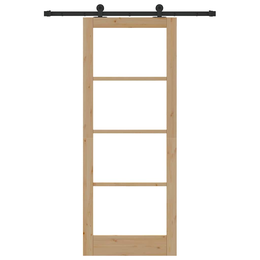 Schiebetür Manuell Braun 83 x 211 cm Holz und Metall