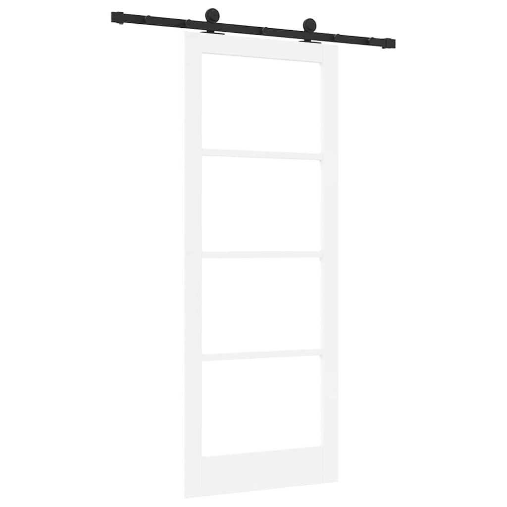 Schiebetür Manuell Weiß 83 x 211 cm Holz und Metall
