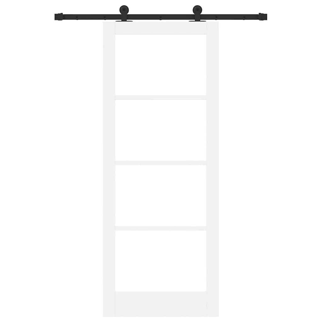 Schiebetür Manuell Weiß 83 x 211 cm Holz und Metall