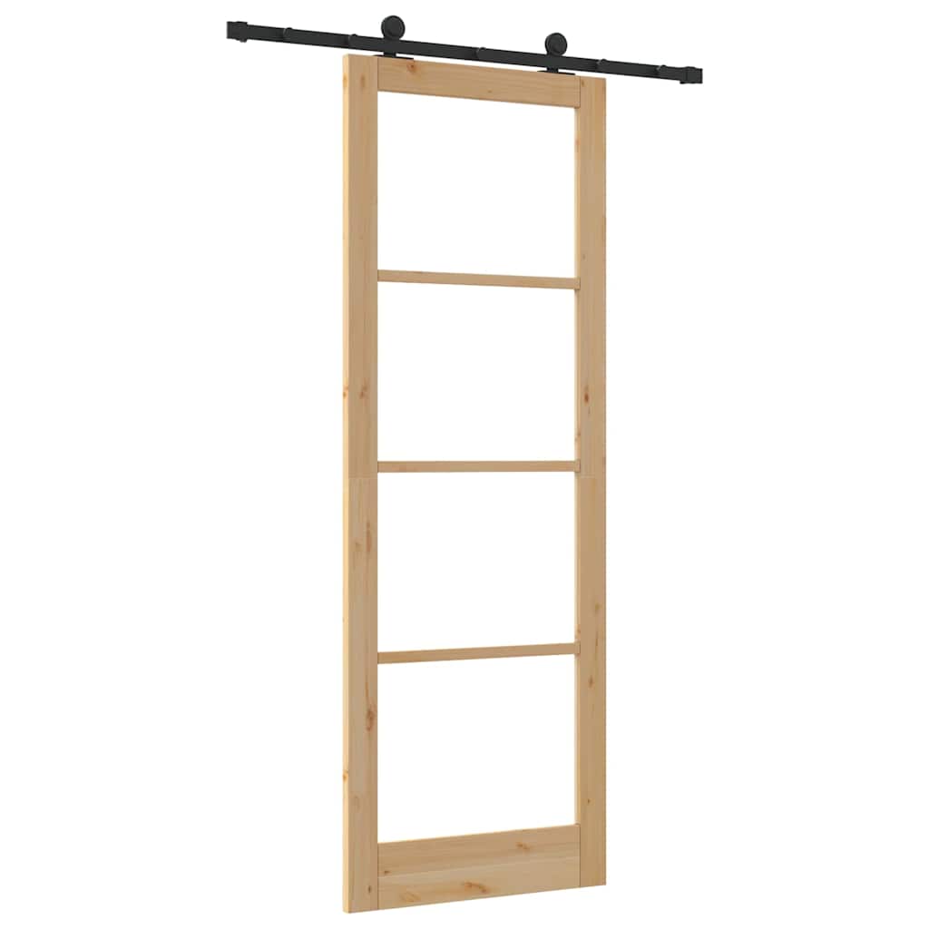 Schiebetür Manuell Braun 83 x 232 cm Holz und Metall