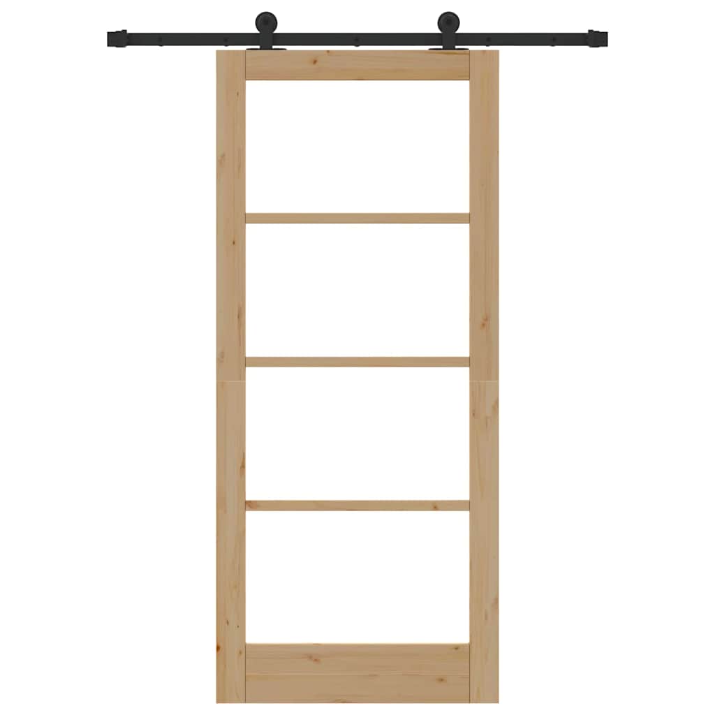 Schiebetür Manuell Braun 86 x 198.5 cm Holz und Metall