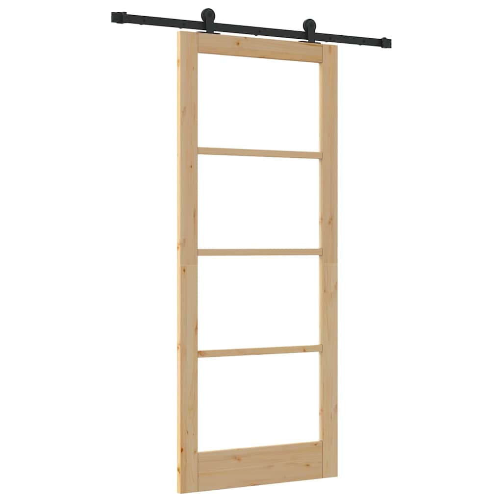 Schiebetür Manuell Braun 86 x 211 cm Holz und Metall