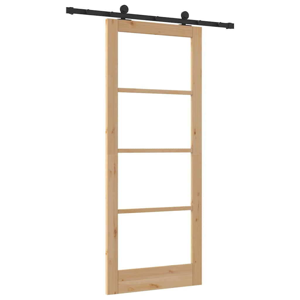 Schiebetür Manuell Braun 86 x 211 cm Holz und Metall