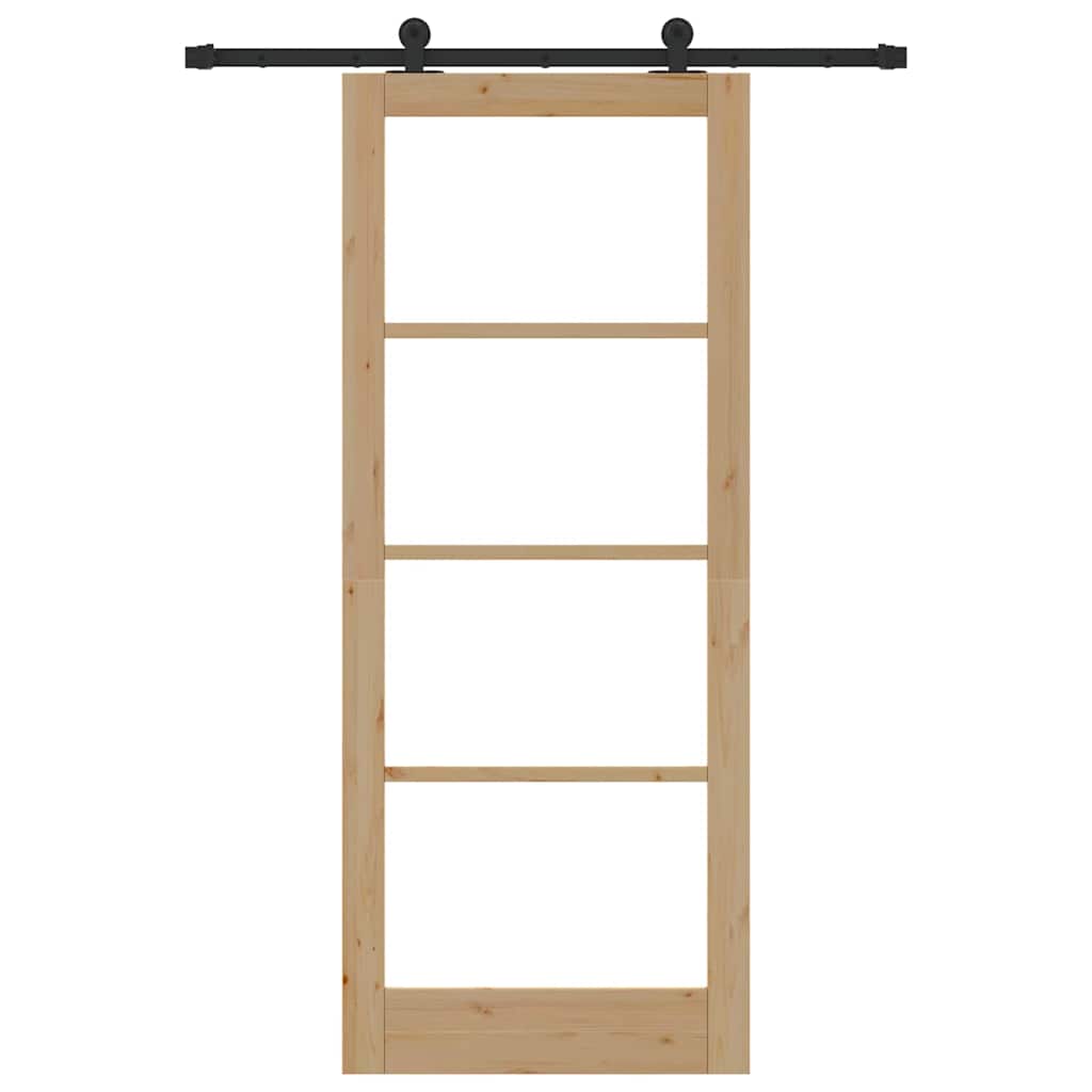 Schiebetür Manuell Braun 86 x 211 cm Holz und Metall