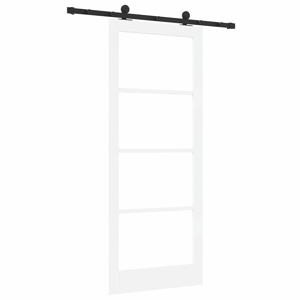 Schiebetür Manuell Weiß 86 x 211 cm Holz und Metall