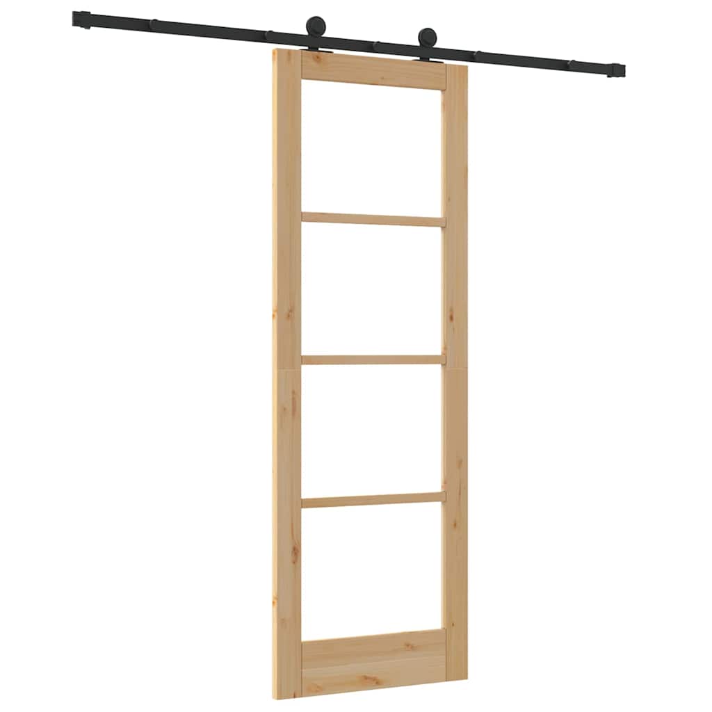 Schiebetür Manuell Braun 73,5 x 211 cm Holz und Metall