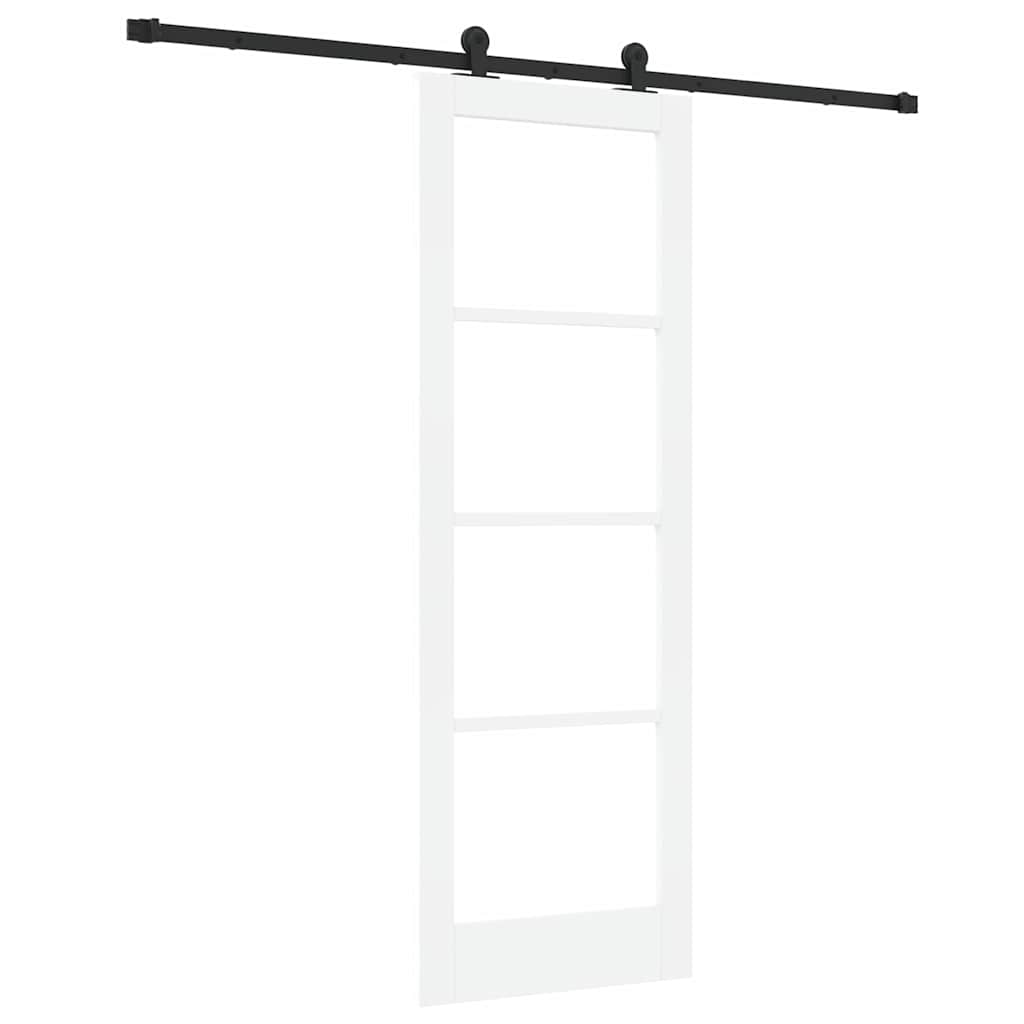 Schiebetür Manuell Weiß 73,5 x 211 cm Holz und Metall