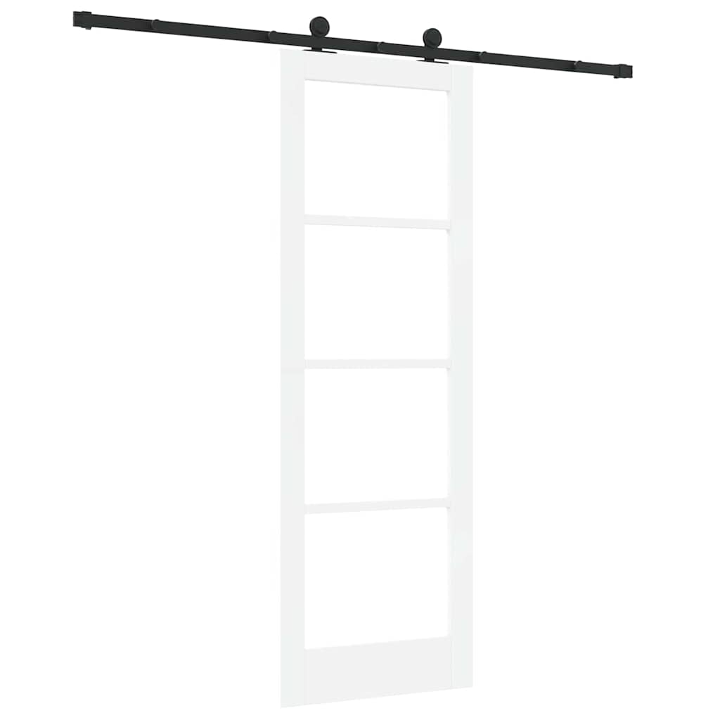 Schiebetür Manuell Weiß 73,5 x 211 cm Holz und Metall