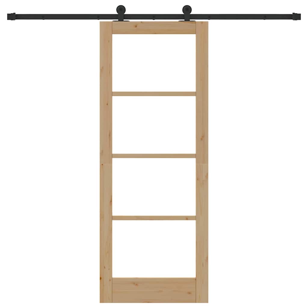 Schiebetür Manuell Braun 78 x 202 cm Holz und Metall