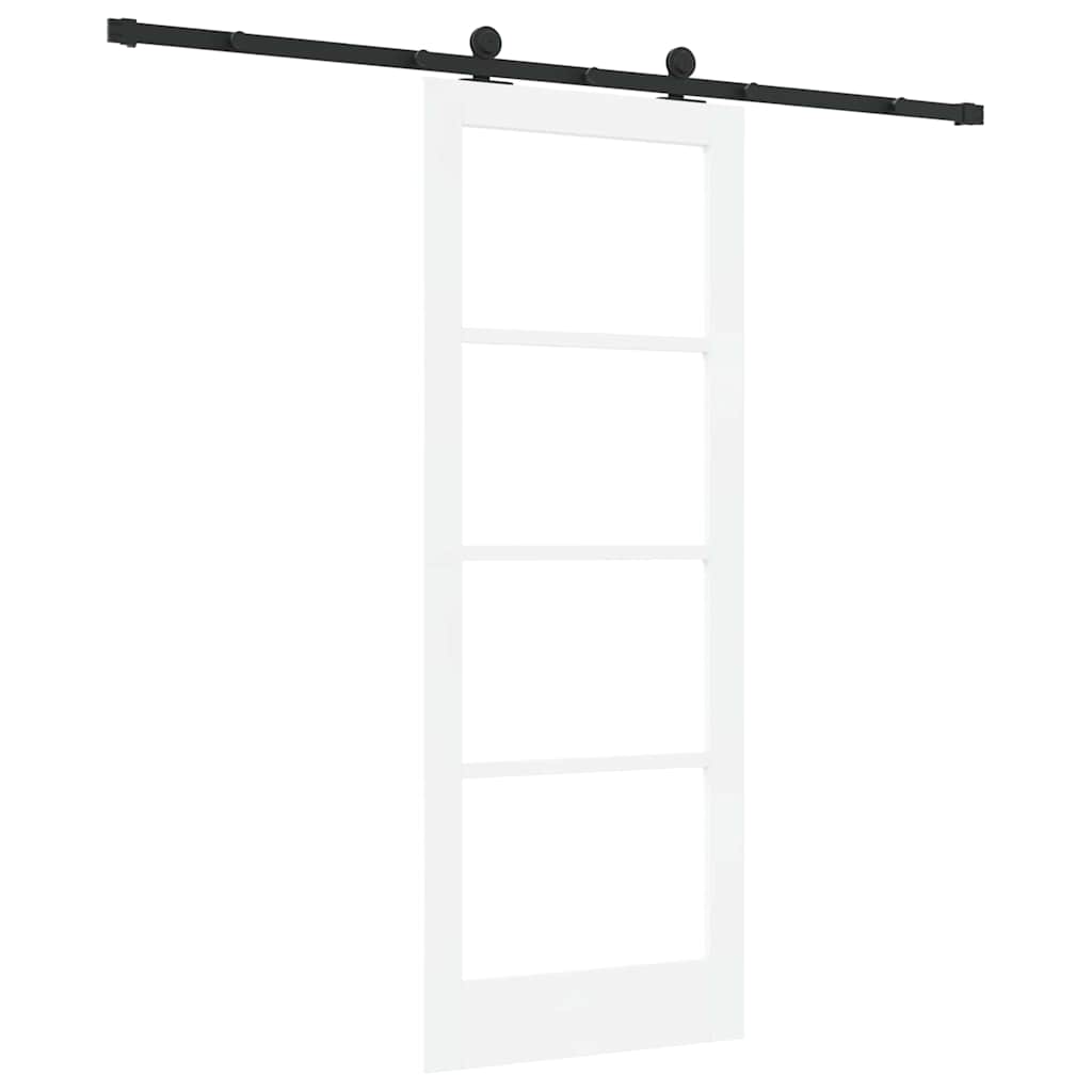 Schiebetür Manuell Weiß 78 x 202 cm Holz und Metall