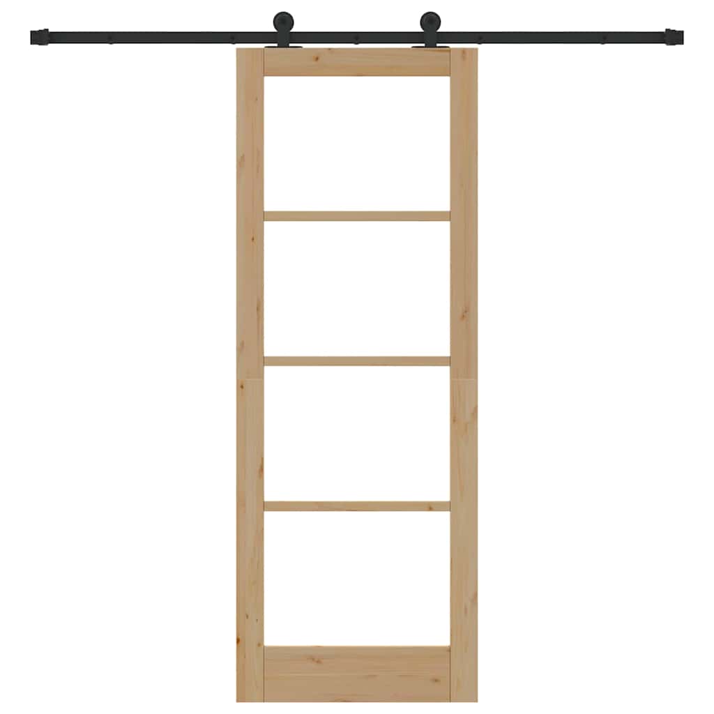 Schiebetür Manuell Braun 78 x 211 cm Holz und Metall