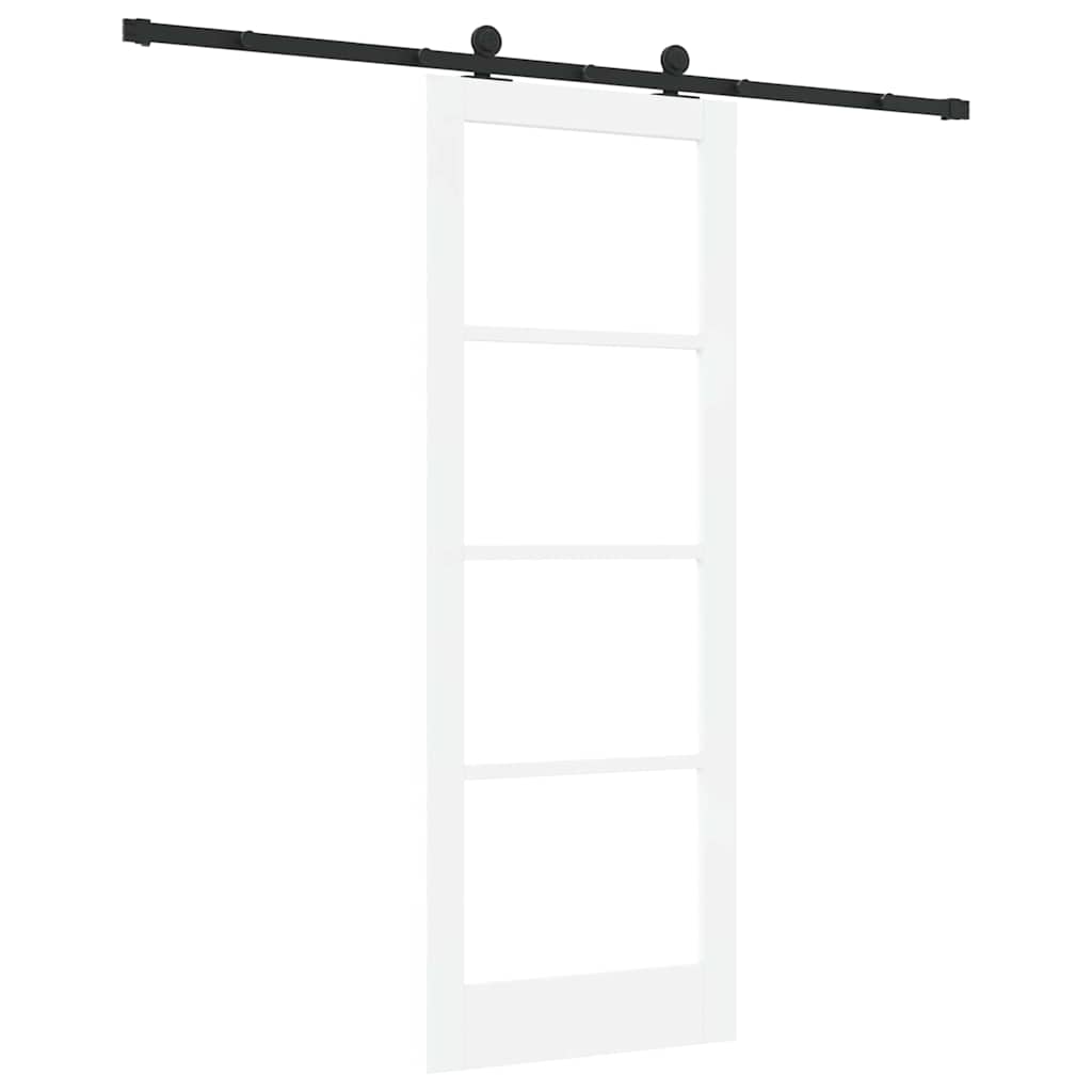 Schiebetür Manuell Weiß 78 x 211 cm Holz und Metall