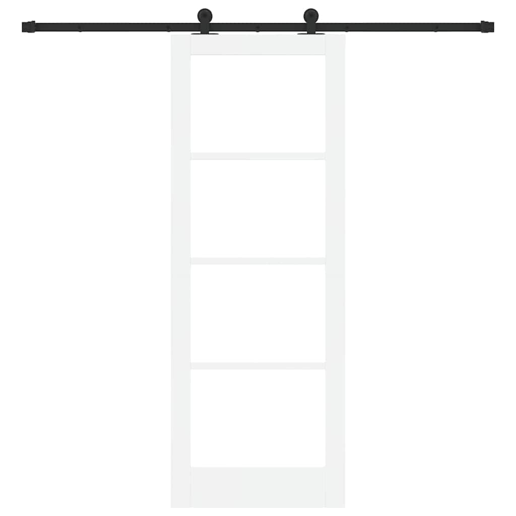 Schiebetür Manuell Weiß 78 x 211 cm Holz und Metall