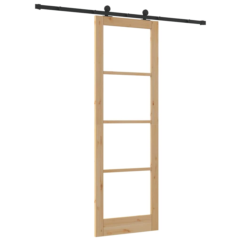 Schiebetür Manuell Braun 78 x 232 cm Holz und Metall
