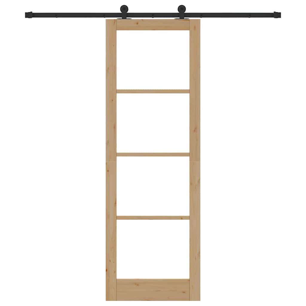 Schiebetür Manuell Braun 78 x 232 cm Holz und Metall