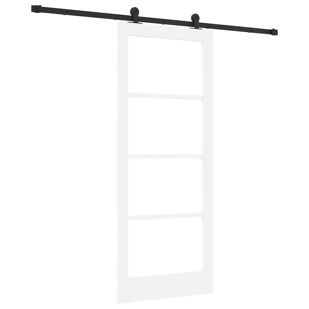 Schiebetür Manuell Weiß 83 x 202 cm Holz und Metall