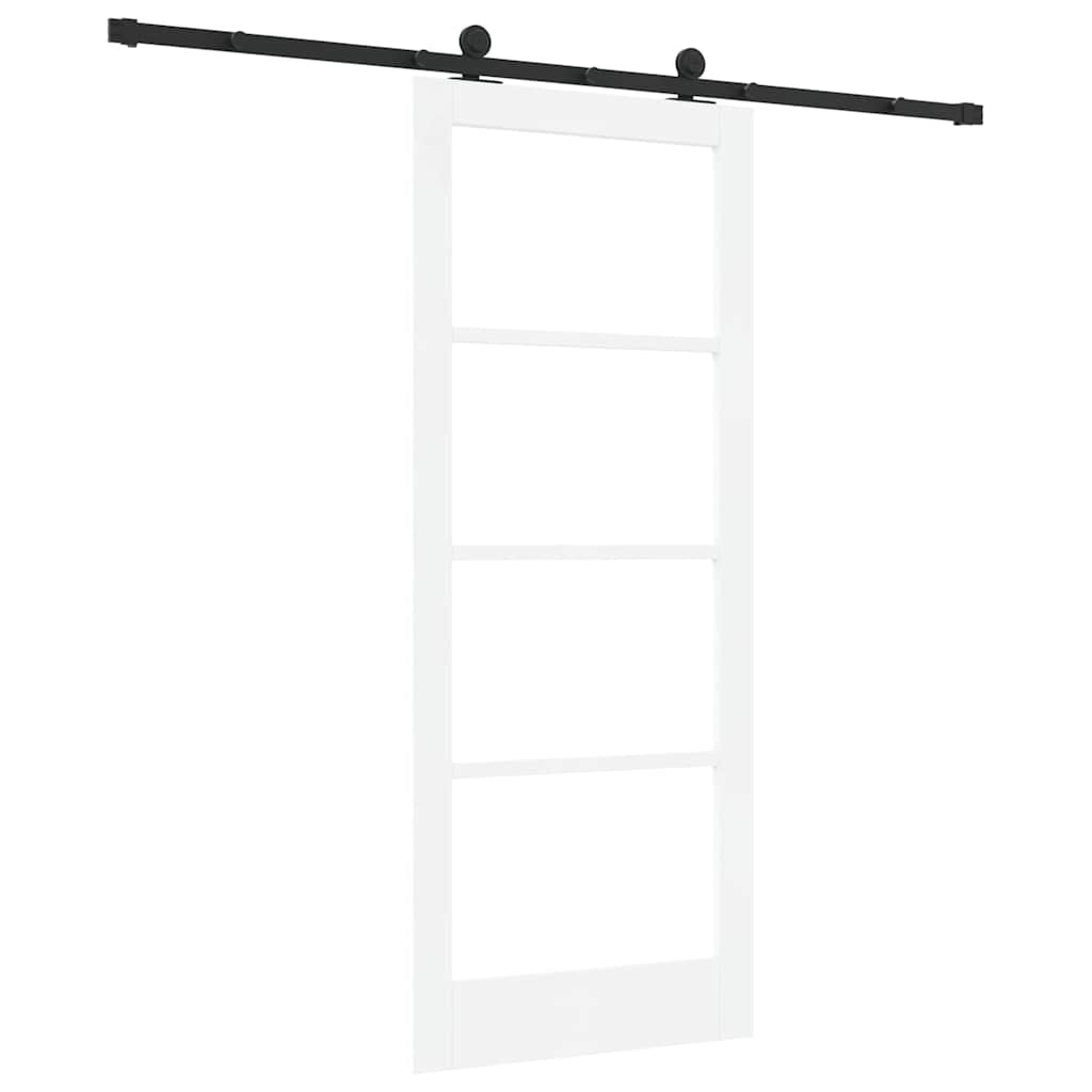 Schiebetür Manuell Weiß 83 x 202 cm Holz und Metall