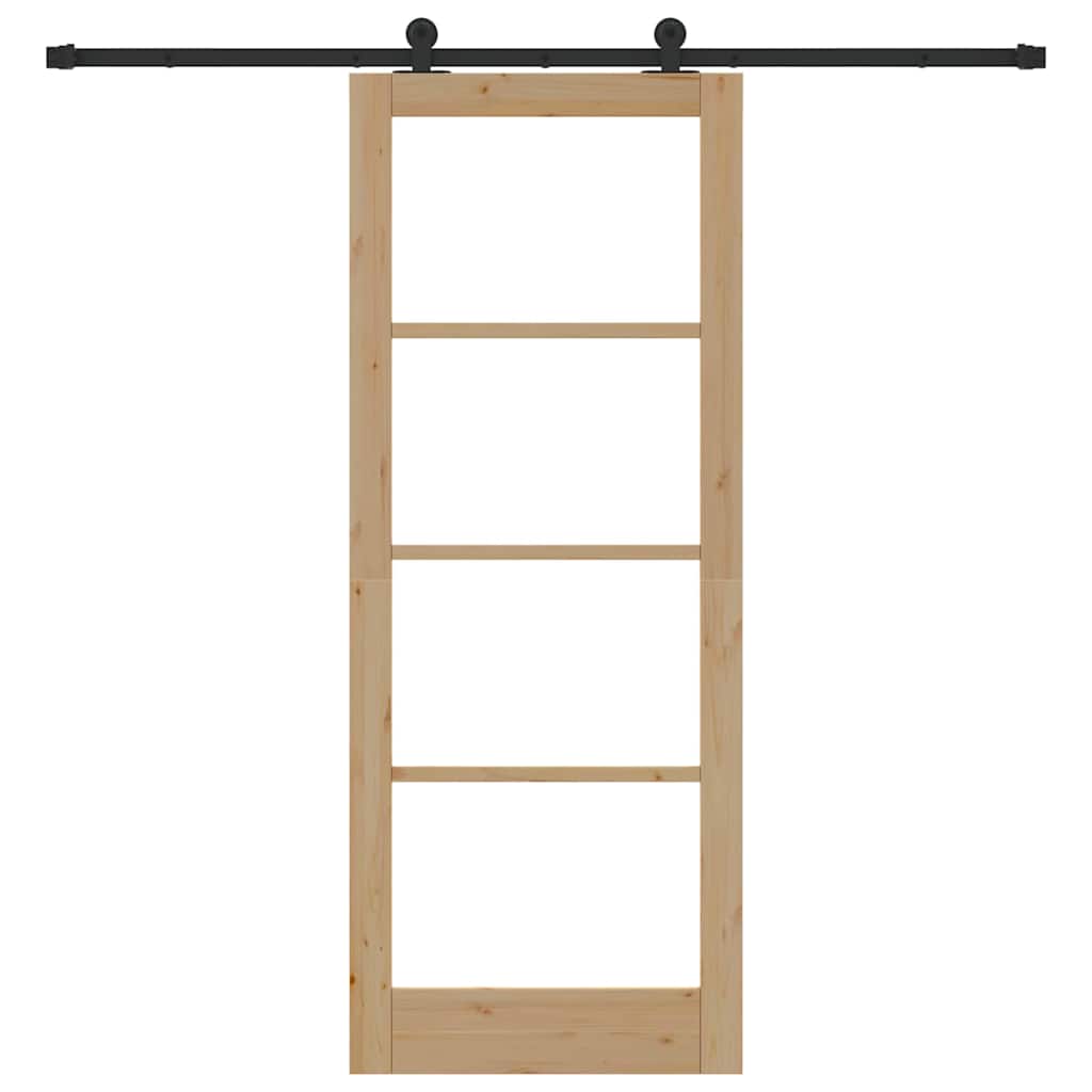 Schiebetür Manuell Braun 83 x 211 cm Holz und Metall