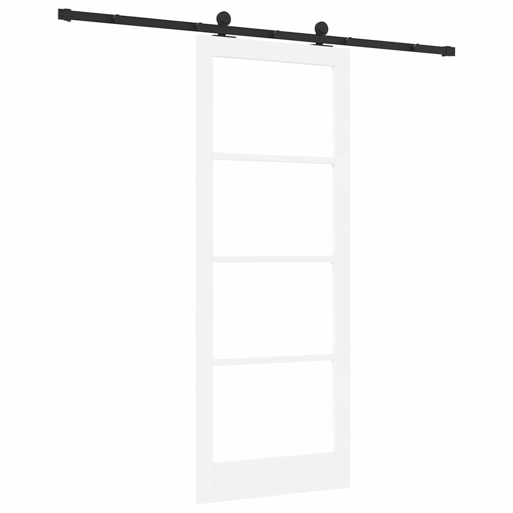 Schiebetür Manuell Weiß 83 x 211 cm Holz und Metall