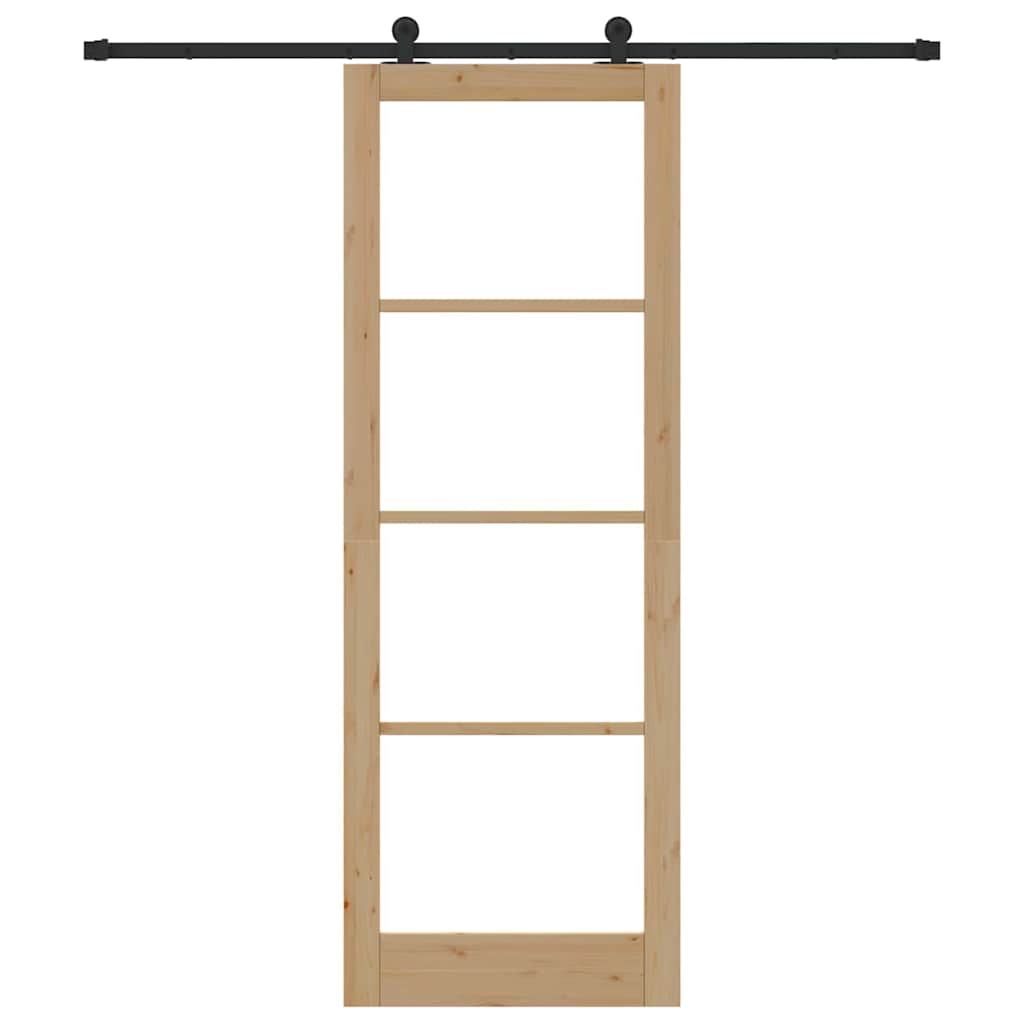 Schiebetür Manuell Braun 83 x 232 cm Holz und Metall