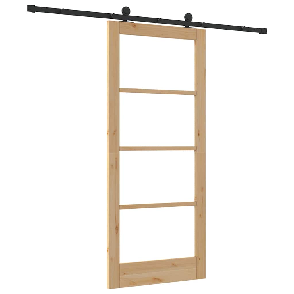 Schiebetür Manuell Braun 86 x 198.5 cm Holz und Metall
