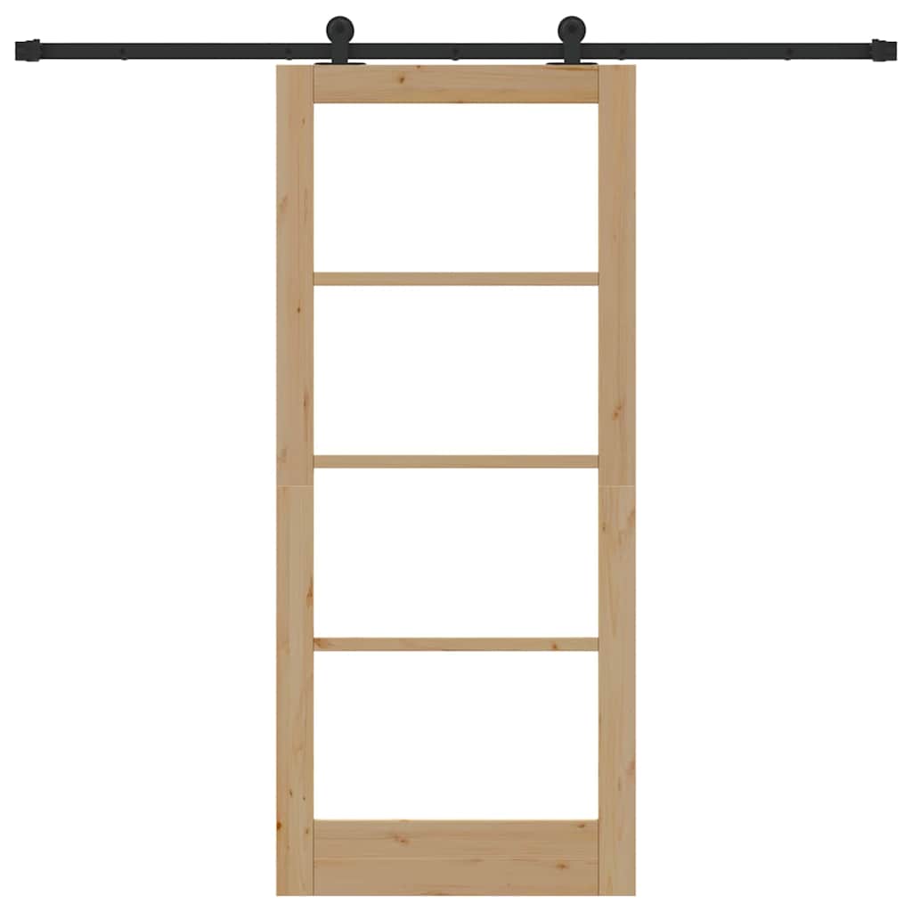 Schiebetür Manuell Braun 86 x 198.5 cm Holz und Metall