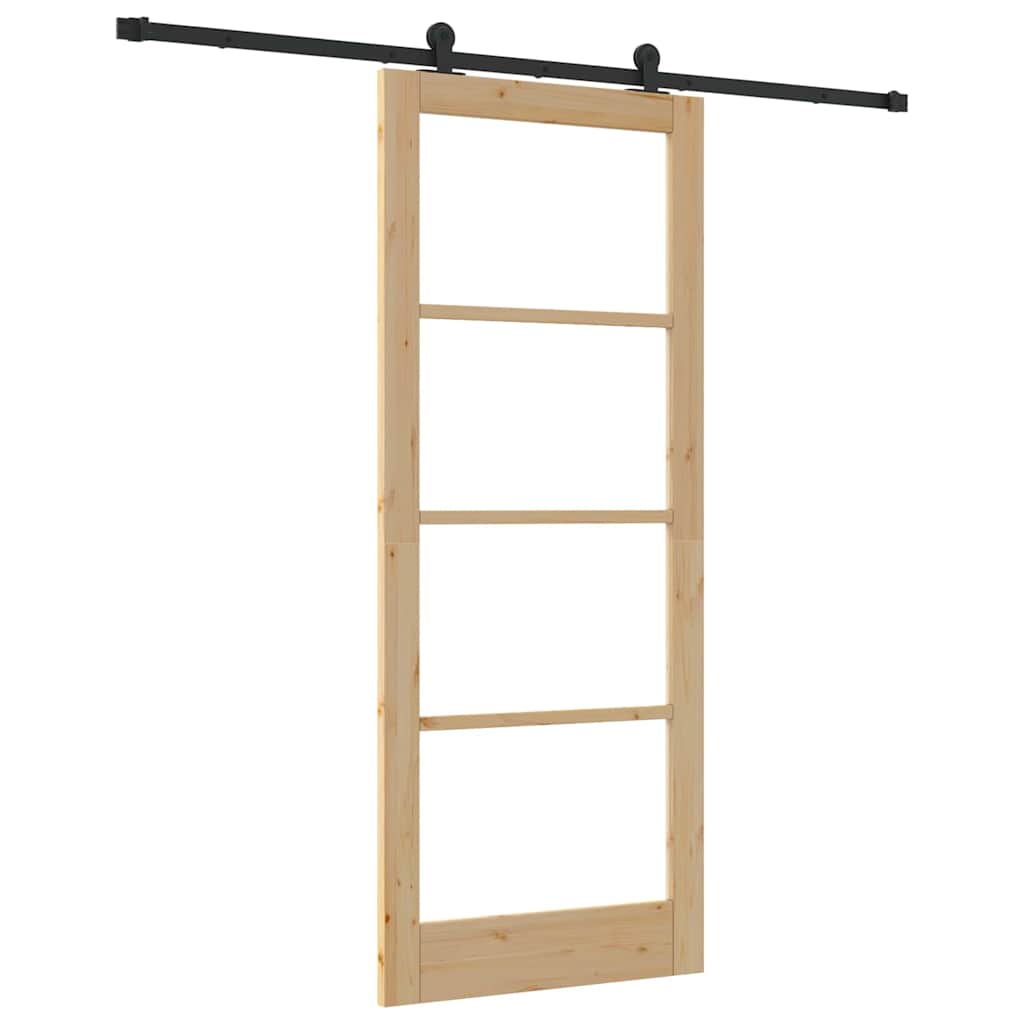 Schiebetür Manuell Braun 86 x 211 cm Holz und Metall