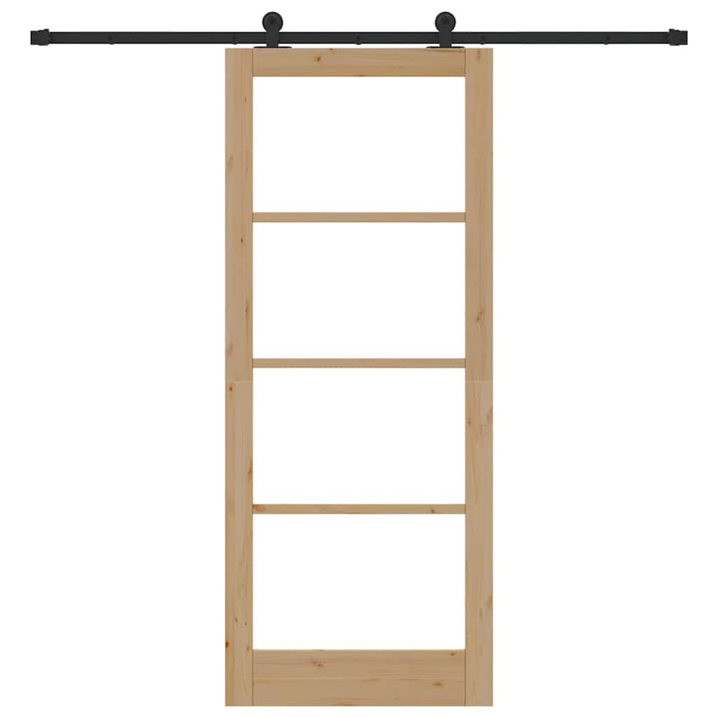 Schiebetür Manuell Braun 86 x 211 cm Holz und Metall