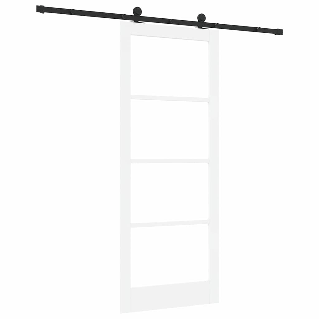 Schiebetür Manuell Weiß 86 x 211 cm Holz und Metall