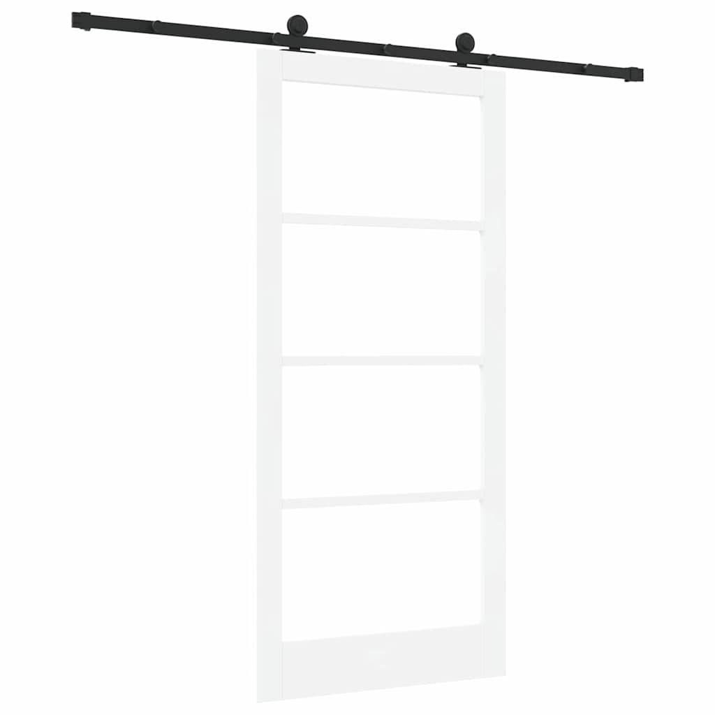 Schiebetür Manuell Weiß 93 x 202 cm Holz und Metall