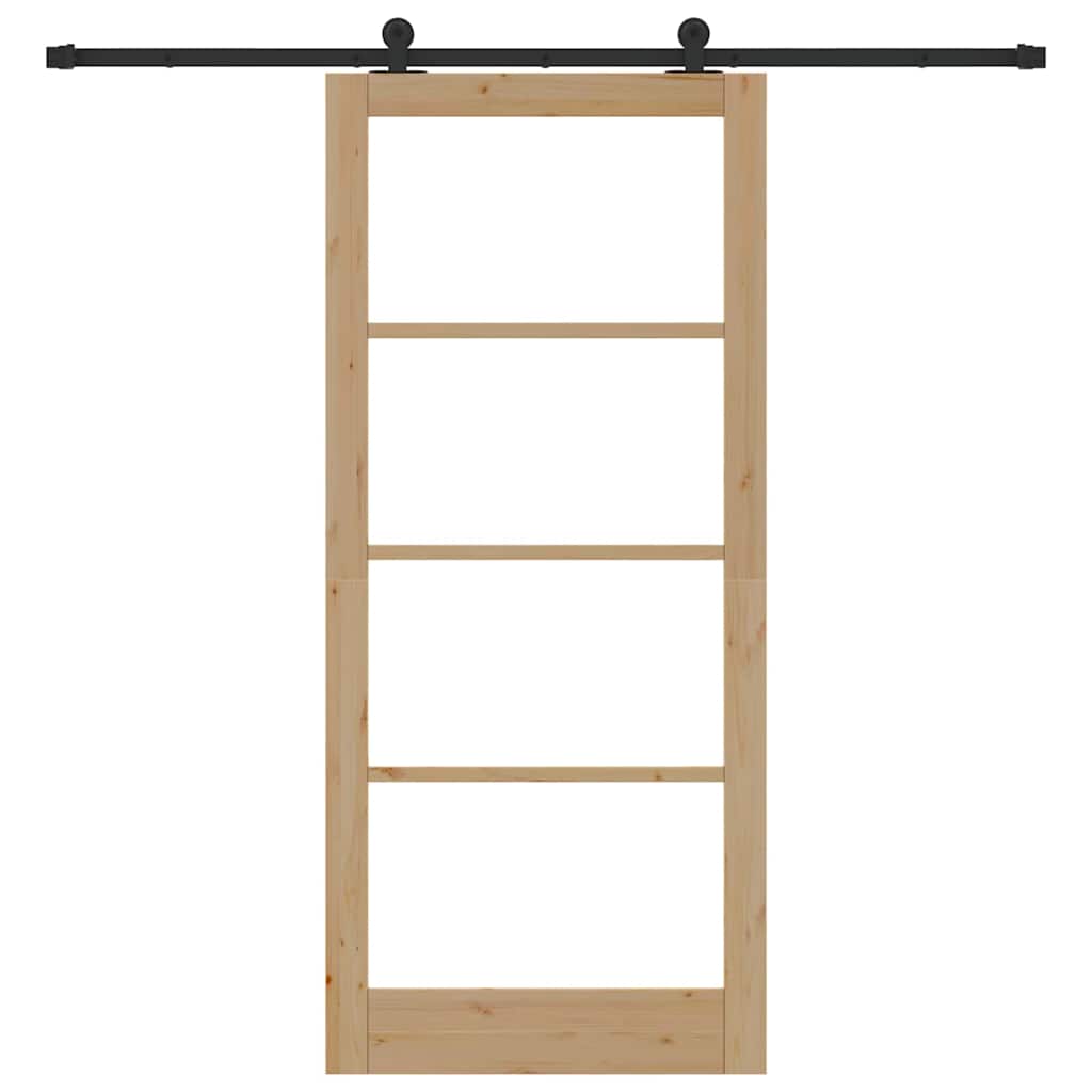 Schiebetür Manuell Braun 93 x 211 cm Holz und Metall