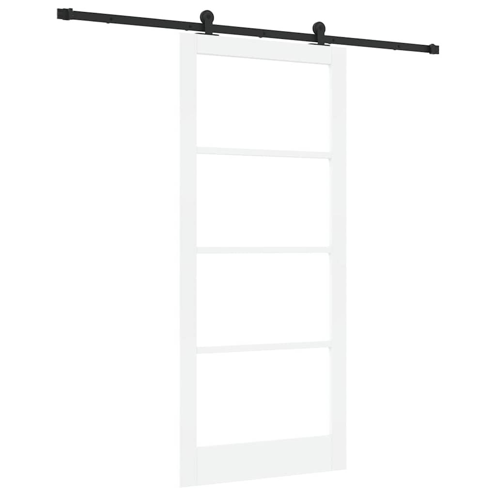 Schiebetür Manuell Weiß 93 x 211 cm Holz und Metall