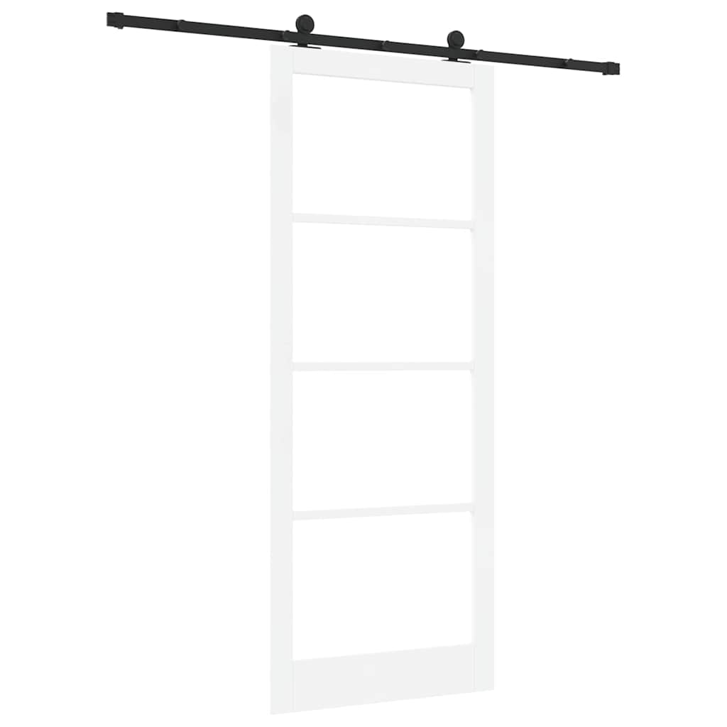 Schiebetür Manuell Weiß 93 x 232 cm Holz und Metall