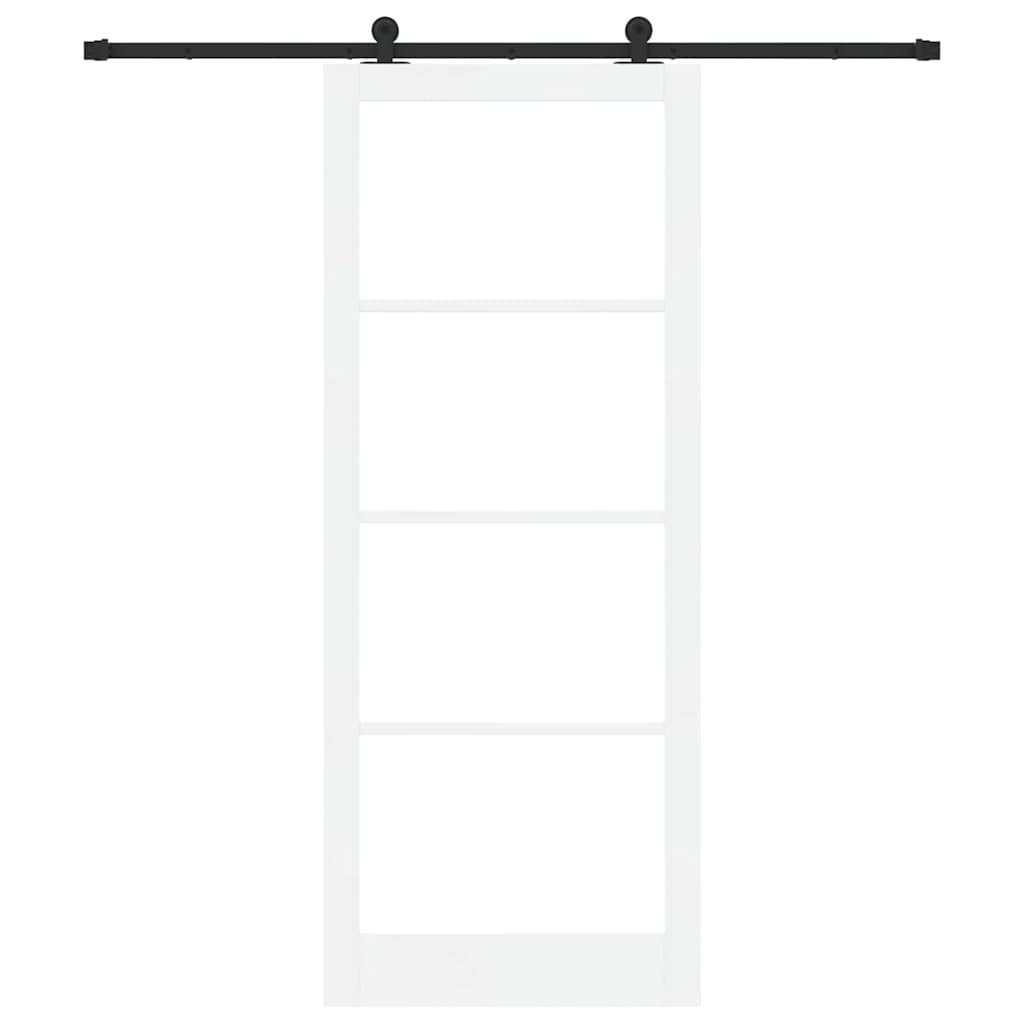Schiebetür Manuell Weiß 93 x 232 cm Holz und Metall