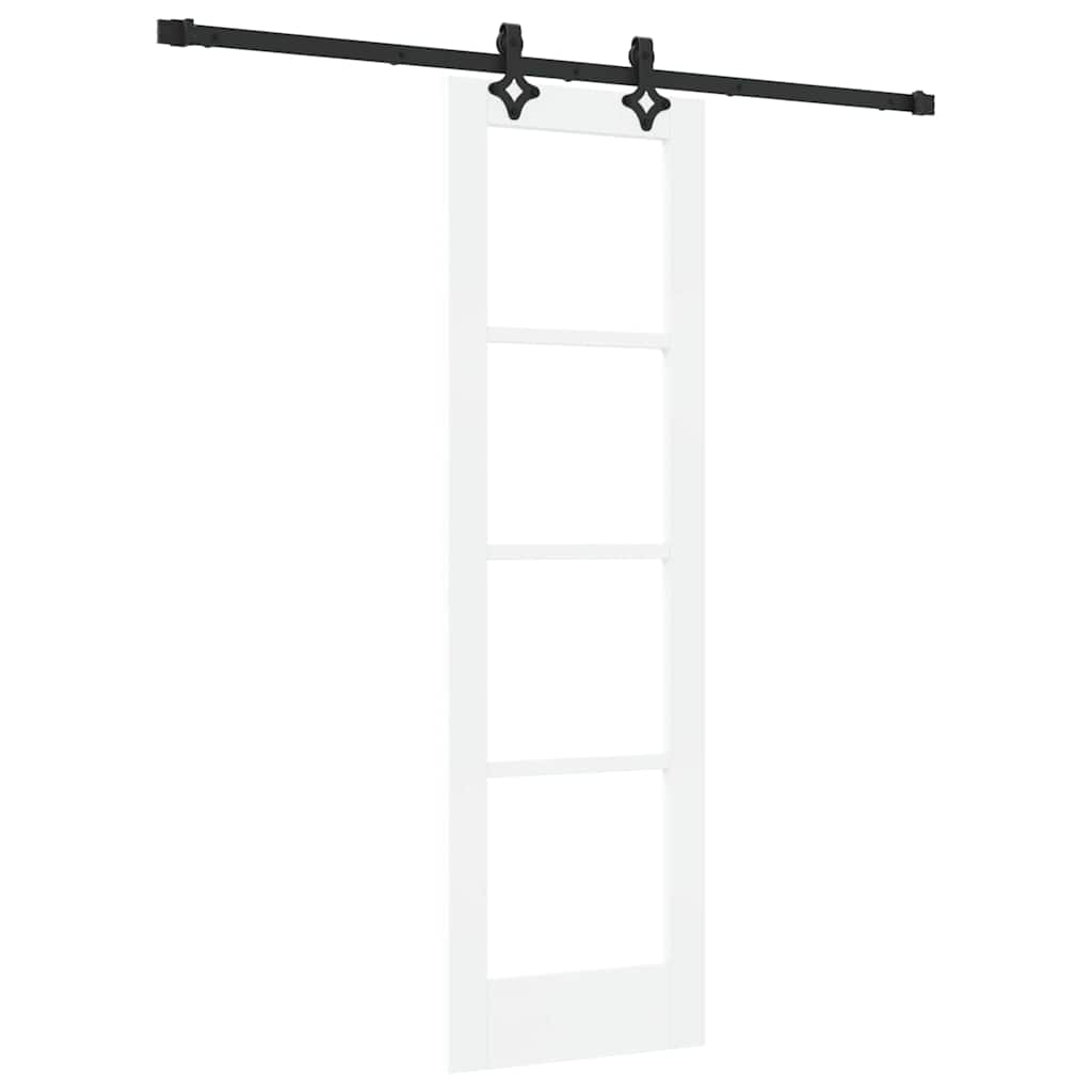 Schiebetür Manuell Weiß 61 x 198.5 cm Holz und Metall