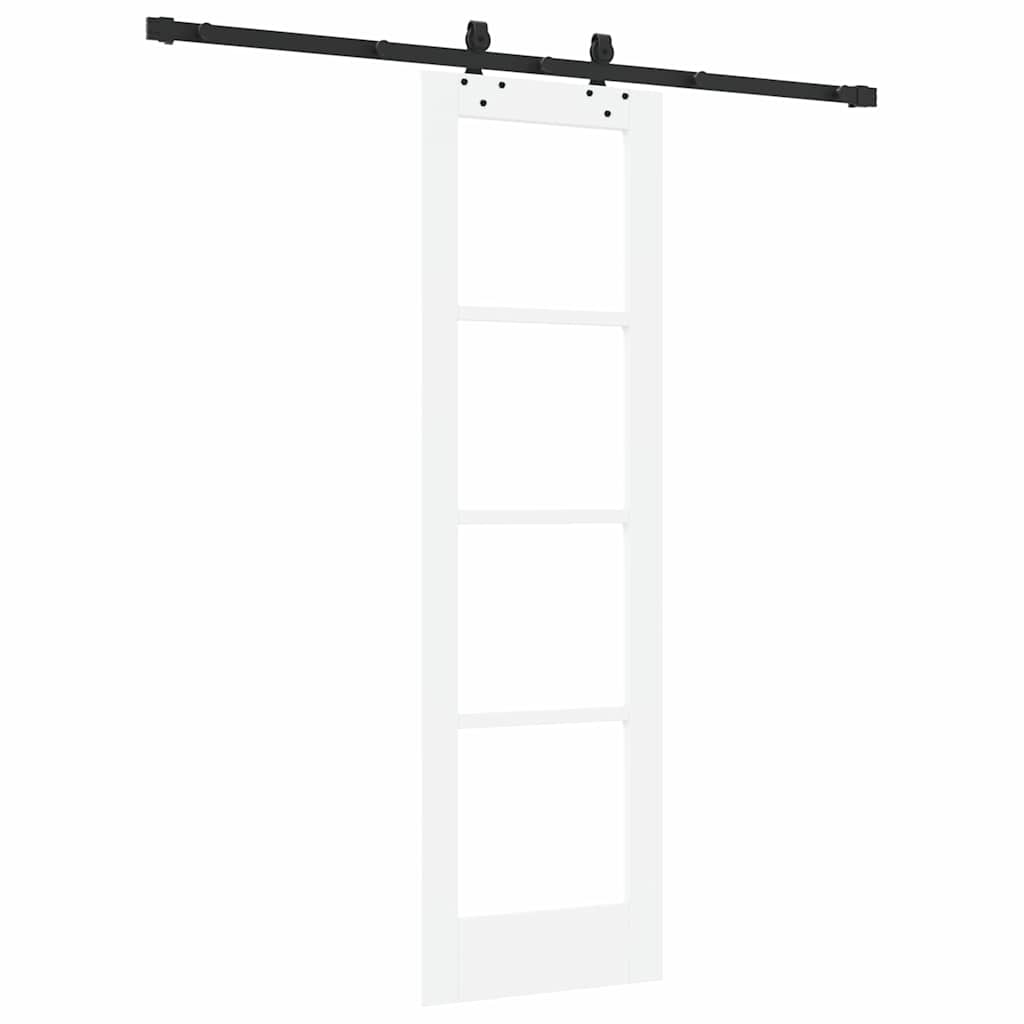 Schiebetür Manuell Weiß 61 x 198.5 cm Holz und Metall