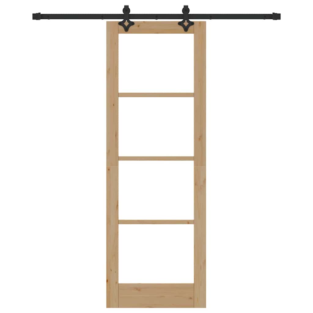 Schiebetür Manuell Braun 73,5 x 211 cm Holz und Metall